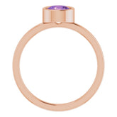 14K Rose 6 mm Natural Amethyst Ring